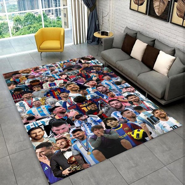 Dywanik Sportowy PiłKarski Koza M-Messi Do Pokoju Zabaw Sypialni Salonu Kanapy Wystroju Domu, Dywanik Dla Dzieci Do Strefy Gier Mata PodłOgowa AntypośLizgowa 100X150Cm-image