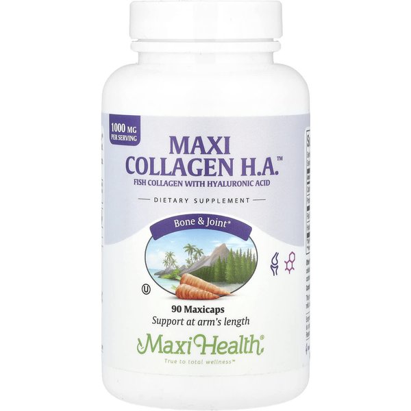 Maxi Health, Maxi Collagen Ha™, 1000 Mg, 90 KapsułEk Maxi (333 Mg Na KapsułKę)-image