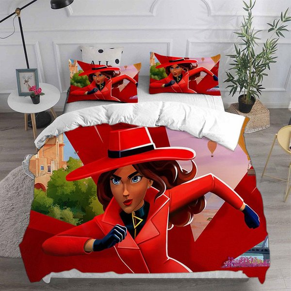 Juegos De Cama De Carmen Sandiego Cubrecama EdredóN Funda NóRdica Funda De Almohada Juegos De 2-3 Piezas DecoracióN Para Dormitorio De NiñOs Y Adultos US Full 203X228Cm-image