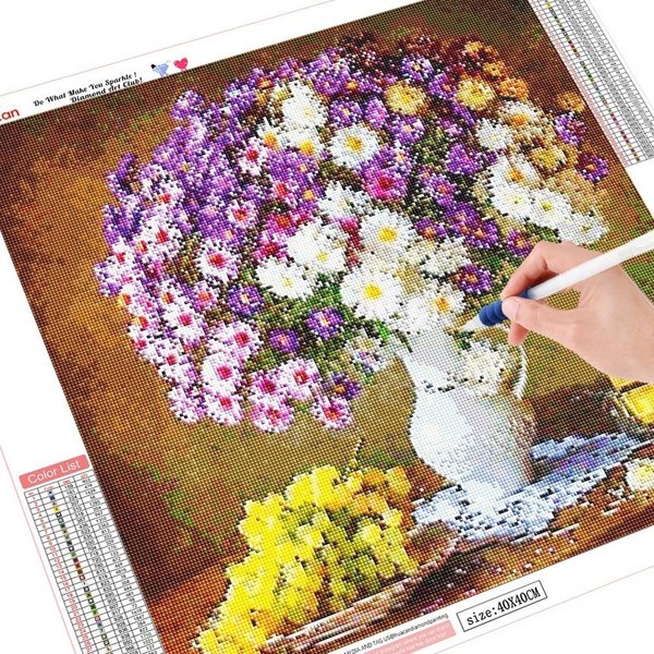 Pintura Diamante 5D Bordado Flor Completa Venta Imagen Diamante Mosaico PedreríA 30X30-image
