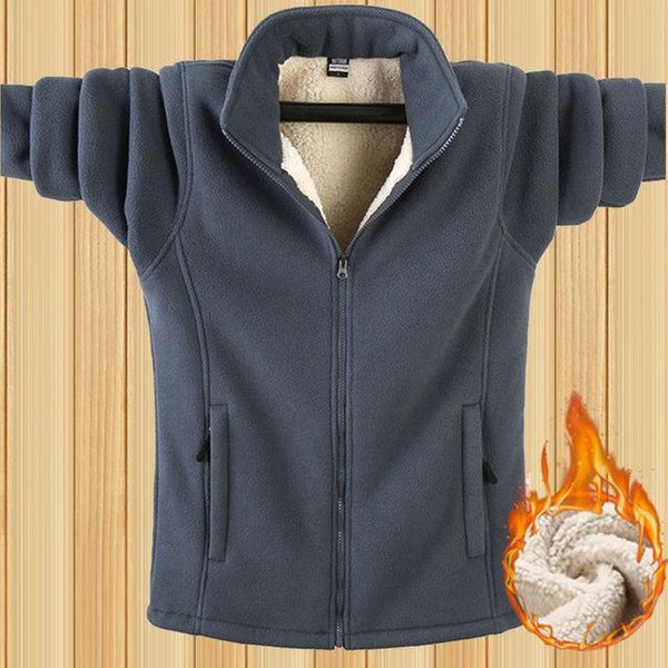 Plus Rozmiar 9Xl Bluza Polarowa MęSka CiepłA, Ocieplana Bluza Jesienno-Zimowa MęSka Odzież W Jednolitym Kolorze Xxxxxl Black-image
