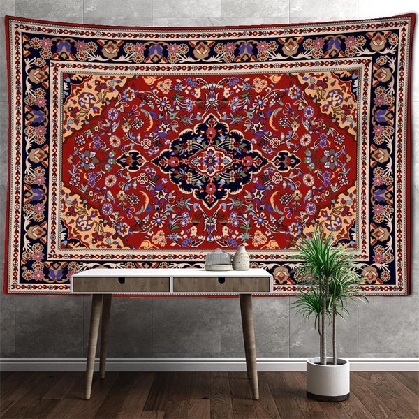 Tapiz De Mandala Retro Para Colgar En La Pared, Estilo Bohemio, PsicodéLico, BrujeríA, Hippie, Para Dormitorio, DecoracióN Del Hogar 200X150Cm-image