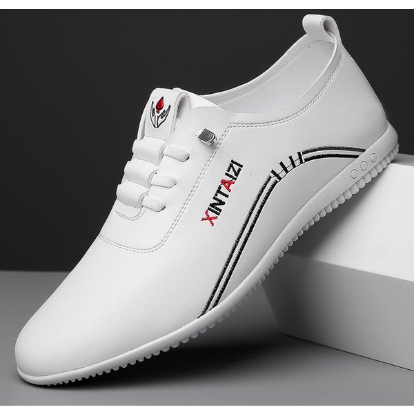 MęSkie Buty Codzienne, MęSkie Buty Sportowe, SkóRzane Buty Z MięKką Podeszwą, Wygodne MęSkie Buty 44 BiałY-image