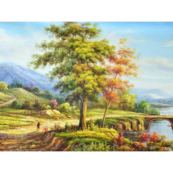 Pintura Artesanal De Diamantes, Cubo, áRbol Grande, Mosaico De Diamantes, Bordado De Diamantes De Animales, Punto De Cruz, Artes De Pared 20X30CM-image