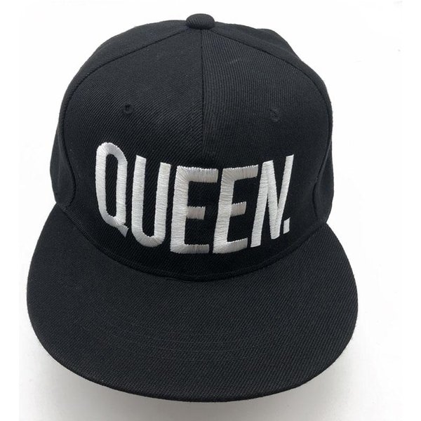Gorra De BéIsbol Bordada Queen Negra Hip Hop Snapback Para Hombres Mujeres Adjustable Black-image