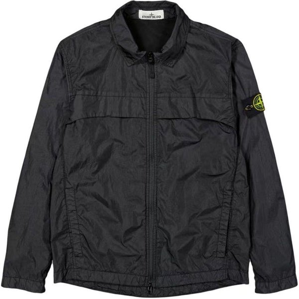 Stone Island Klasyczna Jednokolorowa Koszulka Polo Z KołNierzykiem Logo Zamek DłUgi RęKaw Kieszeń Boczna Kurtka Wiosenna Jesienna Kurtka MęSka Czarna 801510522-V0029 XXL-image