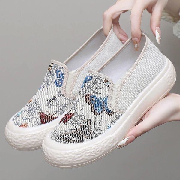 Mocasines Casuales Transpirables Para Mujer Ligeros Suaves CóModos Zapatos De Pescador VersáTiles Antideslizantes Zapatos De Plataforma Para Caminar 36 Beige-image
