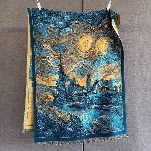 60 KoloróW Luksusowy Kaszmirowy Damski Retro ZwierzęTa RośLiny WzóR Szalik Zimowy CiepłY Szal I Chusta Bandana Pashmina Damski Koc One Size-image