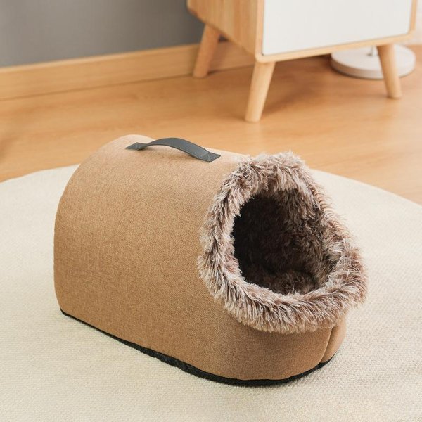 Nuevo Nido PortáTil Para Gatos De Pelo Largo Invierno CáLido Cerrado Nido Para Perros Engrosado Nido Multifuncional Para Mascotas S-image
