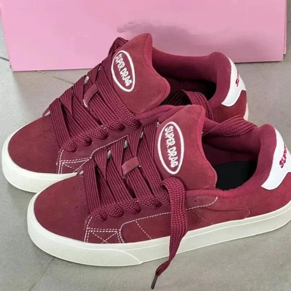 Modne Damskie Buty Casual Niskie Sznurowane Rekreacyjne Sneakersy Outdoor Wygodne AntypośLizgowe Damskie PłAskie Trenerki Zapatos De Mujer 35 Black-image