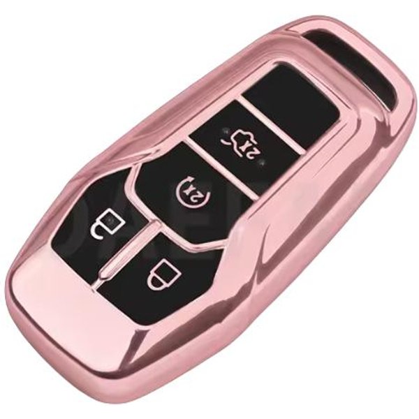 MięKki TPU Smart Pilot Do Kluczyka 4 Przyciski Dla Ford Mustang Edge Explorer Fusion Mondeo Kuka Obudowa Kluczyka Samochodowego FOB RóżOwy-image