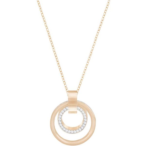 Collar De Moda Hueco Redondo Hueco De Cristal De ImitacióN Swarovski Para Mujer 5349418 Box (Random Color),F,Rose Gold White-image