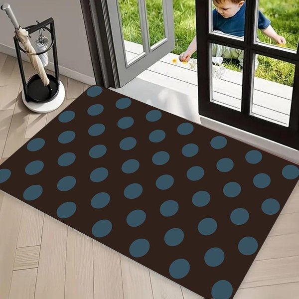 Alfombra Rectangular CláSica De Lunares PatróN De Puntos Retro Felpudo DecoracióN Del Hogar Alfombra Antideslizante Felpudo De Entrada Felpudo De Puerta 60X90Cm-image