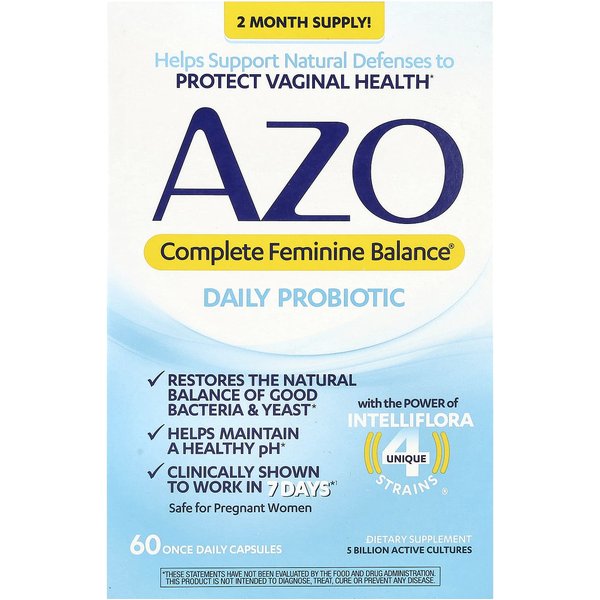 Azo, Equilibrio Femenino Completo®, ProbióTico Diario, 60 CáPsulas-image