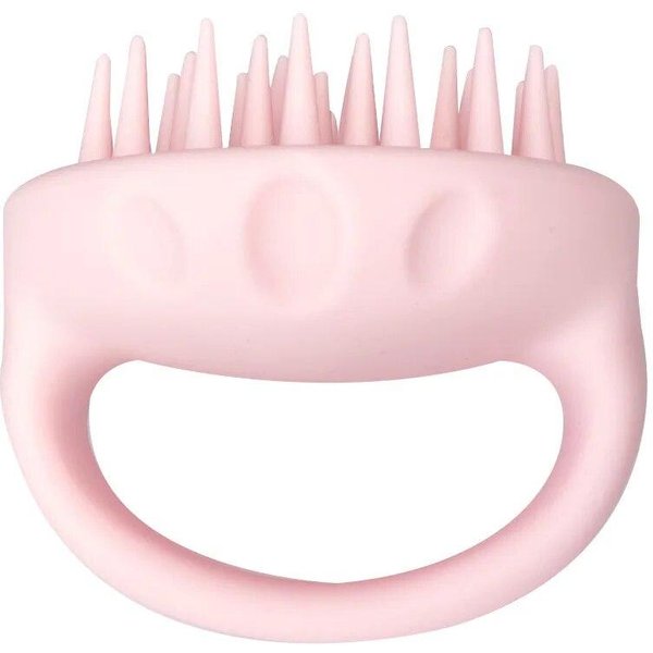 Masajeador De Cuero Cabelludo Cepillo De Silicona Para El Cabello Cabeza Cuerpo Cepillo Masajeador De Cuero Cabelludo Peine Limpiador Para Lavar El Cabello BañO SPA Ducha Cepillo Masajeador Color Rosa-image