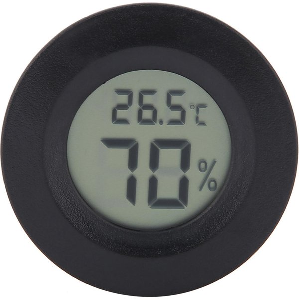 Miniaturowy Cyfrowy Termometr LCD Higrometr OkrąGłY KształT Miernik Temperatury I WilgotnośCi Dla GadóW-image