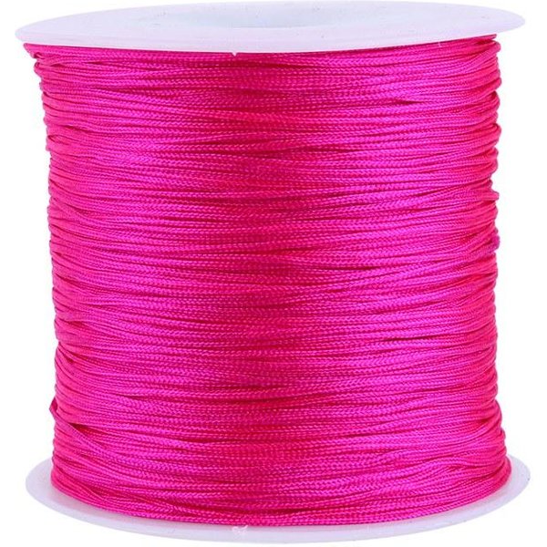 100M X 0.8Mm CordóN De Nylon Para Nudo Chino Cola De Rata Macramé Hilo Shamballa Cadena Rojo Rosa-image