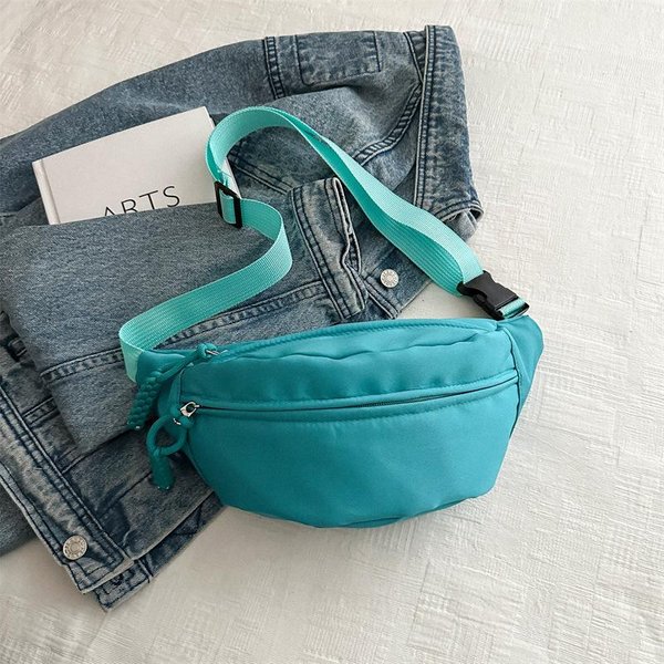 Bolso Cruzado Unisex De Nailon Ligero Bolso De Pecho Casual Simple Bolso De Hombro De Moda Para Parejas Bolso Bandolera De Viaje De Gran Capacidad Blue-image