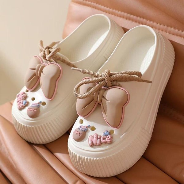 Sandalias Sandalias De Plataforma DIY Para Mujer Verano Suela Gruesa Sandalias De Playa Mujer Flores Antideslizantes Zuecos De EVA Zapatos De JardíN 36-37-image