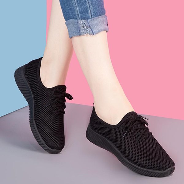 Letnie Buty Siateczkowe Damskie OddychająCe Puste Siateczkowe Buty Sportowe Uniwersalne Buty Codzienne MięKka Podeszwa Buty Damskie PółButy 39-image