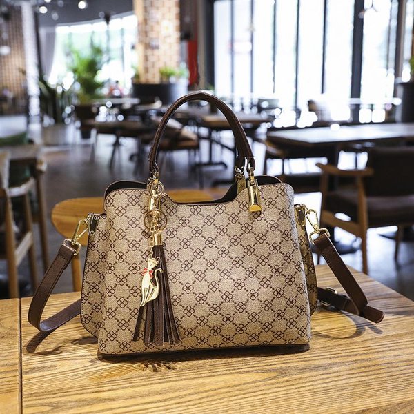 Bolso De Mano De Moda Bolso Cruzado De Hombro ÚNico Estampado Vintage Bolso Para Mamá Bolso Grande De Capacidad Para Mujer Gray-image
