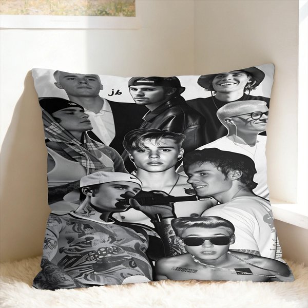 Poszewka Na Poduszkę J-Justins B-Bieber MięKka Poszewka Na Poduszkę Do Salonu Na Sofę Retro Modna Poszewka Na Poduszkę 30X50Cm-image