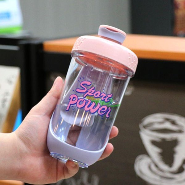 Letni Shaker Do Mieszania OdżYwki BiałKowej Plastikowy Kubek PodróżNy Fitness Kubek Do Wody Kubek Do Mieszania PrzenośNy Kubek Fitness 590Ml-image