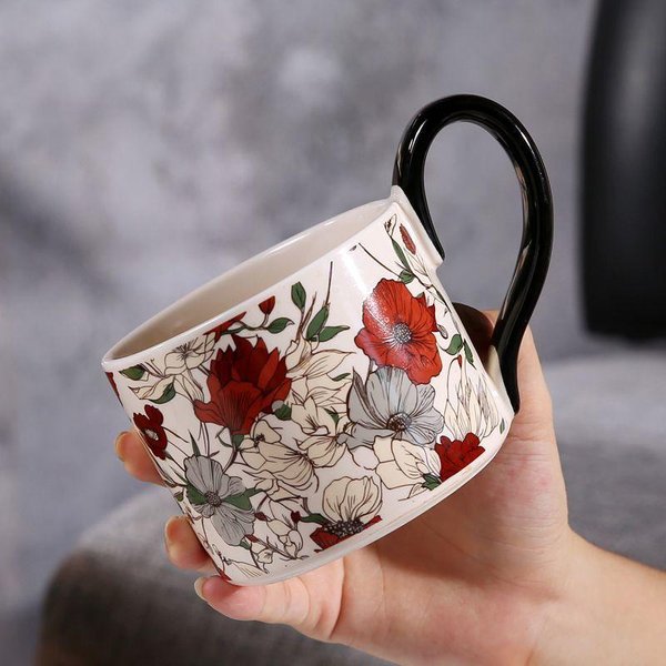 Taza Taza De Oficina Hogar Taza De Café De CeráMica Creativa Taza Para Beber Agua Taza De Té De Aspecto Elegante Regalo Creativo Para Mujeres 301-400ML-image
