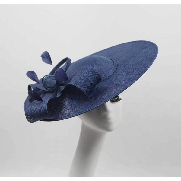 Vintage Damskie Kapelusze Fascinator Z Opaską Na GłOwę Kapelusze KośCielne Nowy Kapelusz Derby Na PrzyjęCie Koktajlowe Blue-image