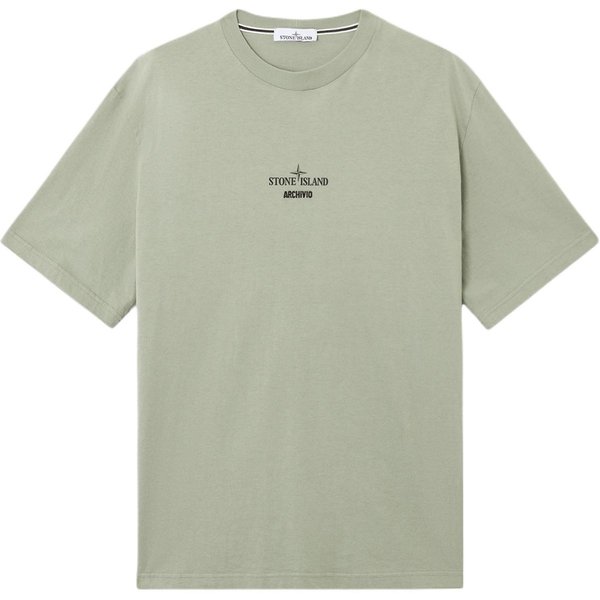 Camiseta De Manga Corta Con Cuello Redondo Y Letras Del Logo Stone Island Para Hombre Tops Verde K1S152100037S0091-V0055 S Beige-image