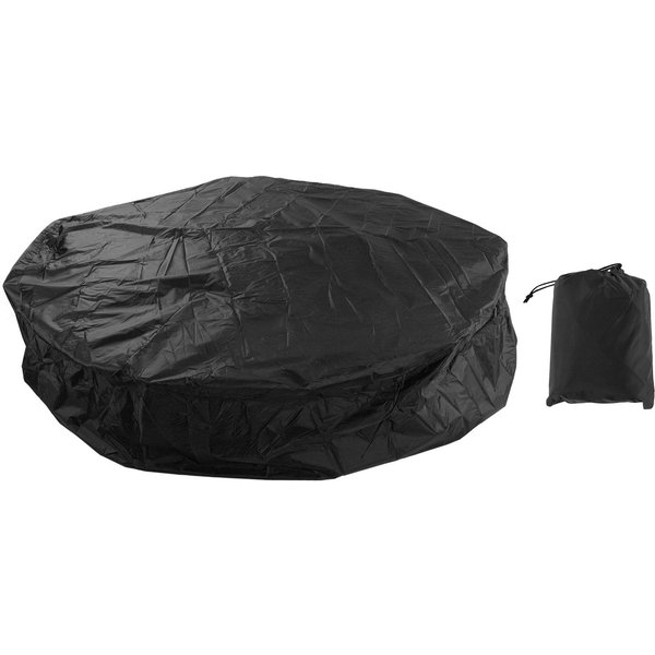 Fundas Antipolvo Para Muebles De Exterior Cubierta Redonda Para BañEra 190 TafetáN De PoliéSter Plateado Jacuzzi Impermeable 215X70Cm Negro-image