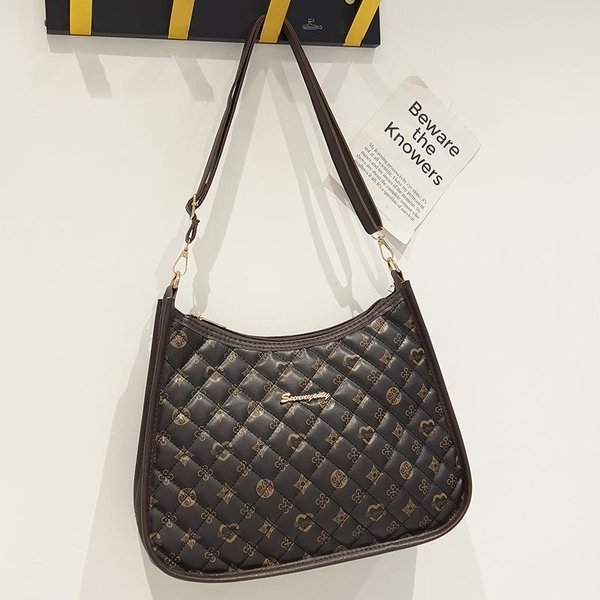 Bolso Mediano De Axila Estilo Coreano Nuevo Bolso De Mujer Casual VersáTil Bolso De Hombro Anticuado DiseñO Nicho Bolso Tote Gray-image