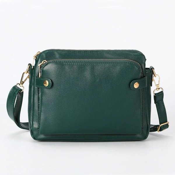 Stylowa BeżOwa Torba Crossbody Z Wieloma Przegrodami, Regulowanym Paskiem, Kieszeniami Na Zamek, Torba PodróżNa, Crossbody Z Zamkiem BłYskawicznym Zielony-image