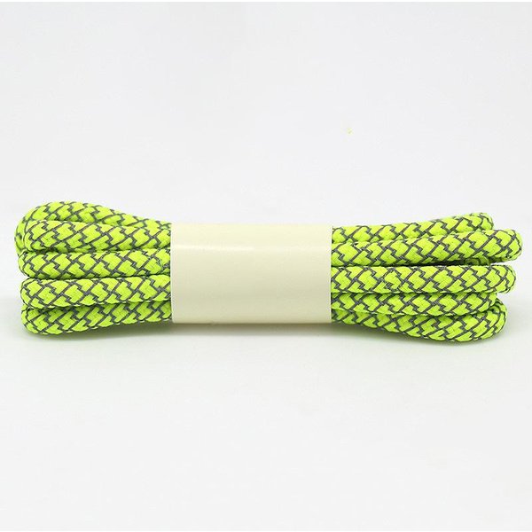 Cordones Cordones Reflectantes Redondos Tejidos Cordones Para Zapatillas Deportivas Zapatos Planos Deportivos Cuerda Suministro Para Zapatos 160CM Amarillo Fluorescente-image