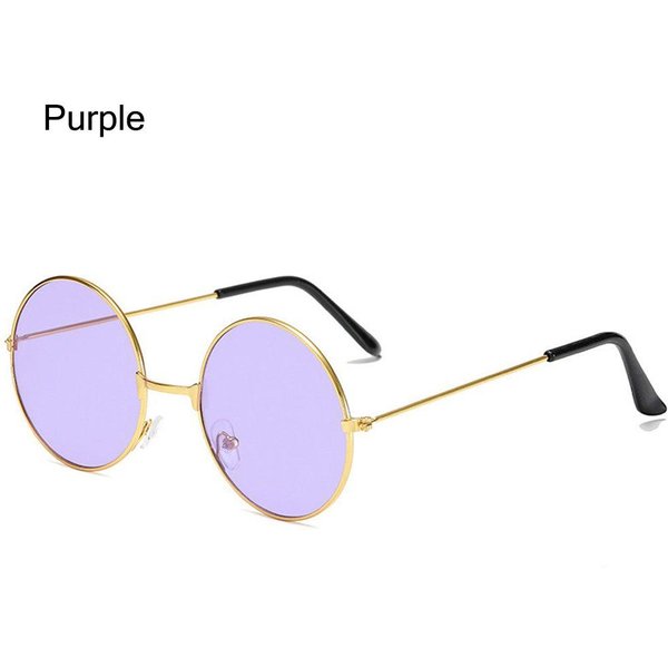 Retro OkrąGłE Okulary PrzeciwsłOneczne Modne Metalowe Oprawki Ochrona UV400 Okulary Dla Kobiet MężCzyzn Hippie Disco Impreza Outdoor-image