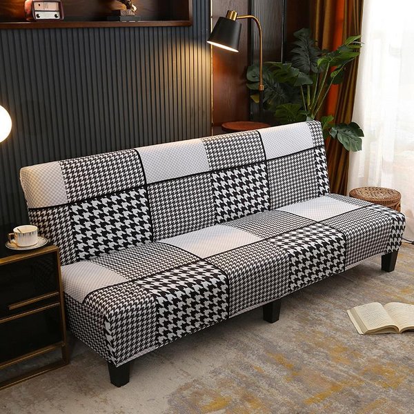 Funda EláStica Para FutóN Funda Para Sofá Sin Brazos Protector De Muebles Sin Reposabrazos Funda Suave Con Base EláStica Para NiñOs S 120-145Cm-image