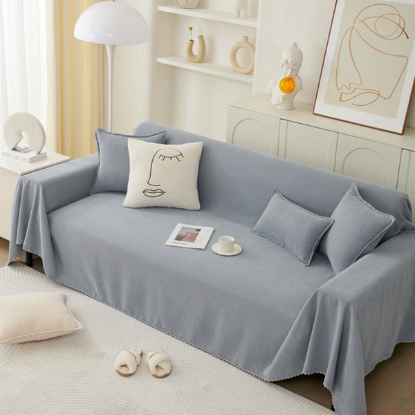 Toalla De Sofá De Chenilla De Color SóLido Universal Para Las Cuatro Estaciones Manta De Sofá Para Sala De Estar Toalla De Sofá Antideslizante De Doble Cara Cubre Sofá Para El Polvo 180X130Cm1Pcs-image