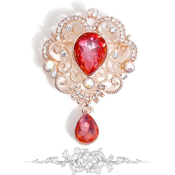 Broche Pin Colgante De Flor Barroca CláSica Para Mujer JoyeríA Estilo Palacio Vintage Alfileres Decorativos Para Fiesta De Boda-image