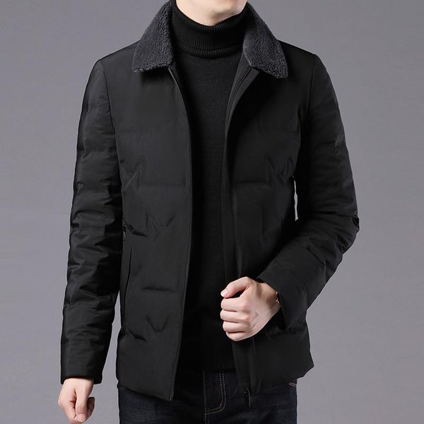 Chaqueta De PlumóN Para Hombre, Abrigo De Invierno Nuevo Para Hombre De Mediana Edad, Abrigo De Solapa, Traje Informal De Negocios Para Papá, PlumóN 4XL-image