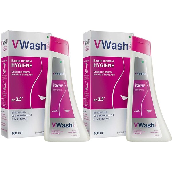Vwash Plus PłYn Do Higieny Intymnej 100 Ml Opakowanie 2 Szt. Delikatny Codzienny PłYn Do Higieny Kobiecej ZapewniająCy ŚWieżOść I Ochronę RóWnowagi Ph-image