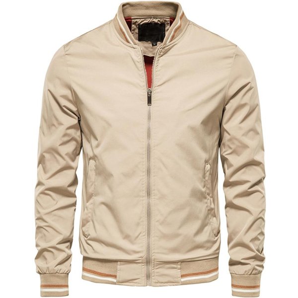 Chaqueta Bomber Hombre Primavera Verano Negra Casual Slim Fit BéIsbol Chaquetas Hombre Moda OtoñO Chaquetas De Alta Calidad Para Hombre Xxxl Beige-image