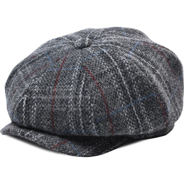 Botvela Czapka Typu Newsboy Z WełNianego Tweedu W JodełKę MęSka Retro Kapelusz W Stylu Gatsby PłAska Czapka Kierowcy Dla MężCzyzn Vintage Beret W JodełKę 59Cm Gray-image