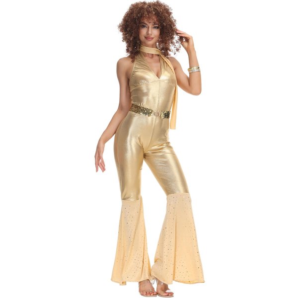 Damskie Kostiumy Disco W Stylu Lat 70., Vintage, Cosplay, Kostiumy Na Halloween, Kostiumy Na WystęPy, Kostiumy Na Bal Maturalny M Khaki-image