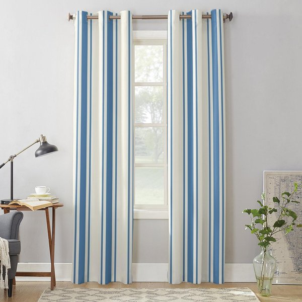 Granatowe ZasłOny W PrążKi Do Salonu Luksusowa Dekoracja Sypialni Draperie ZasłOny Okienne Kuchenne 70W X 100H(Cm) X2-image