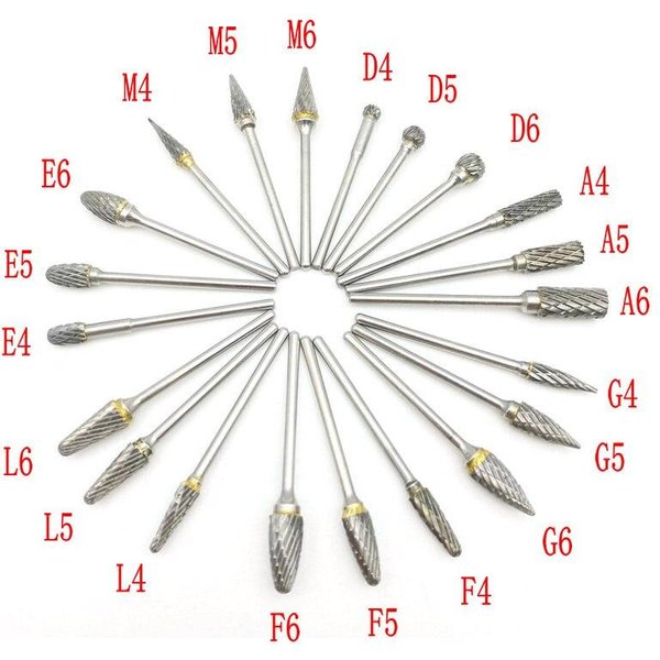 VáStago De 2,35Mm, Fresa De Carburo De Acero De Tungsteno, Herramienta Rotativa, Corte De Doble Diamante, Herramientas De Pulido Dental Rotativas L6 White-image