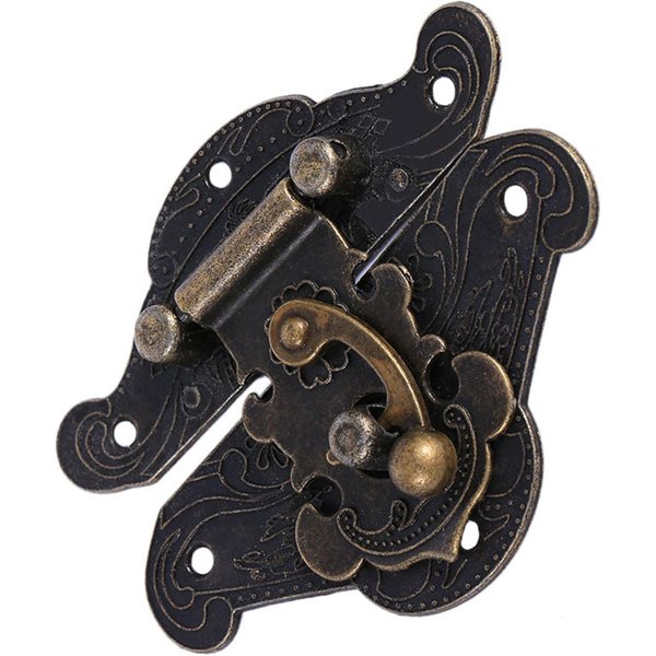 Cerradura Decorativa Antigua Retro Vintage Pestillo Placa De Bloqueo Para Cofre De Madera Joyero L-image