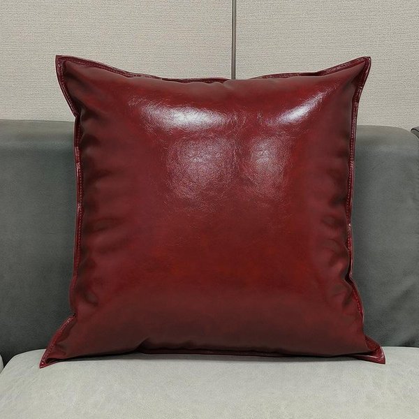 60X60/50X70/60X80Cm TamañO Grande Funda De CojíN Decorativo PU ImitacióN Cuero Funda De CojíN Lumbar DecoracióN Hogar Funda De CojíN Decorativa 45X45Cm-image