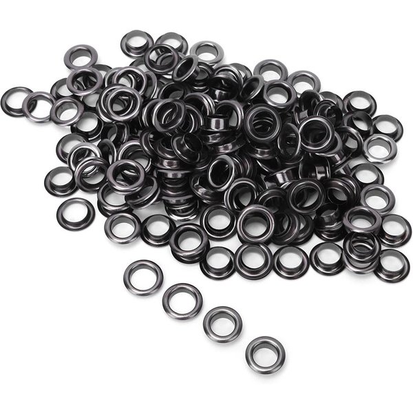 100 Juegos Kit De Ojales De 8 Mm Ojales MetáLicos Remaches Ojales De LatóN Accesorios Para Zapatos Bolsas Ropa Silver Black-image