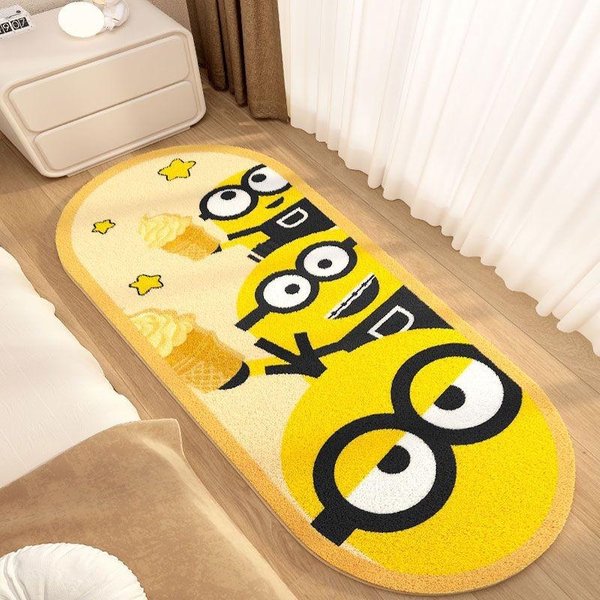 Urocze Dywaniki Minionki Do Sypialni Styl KreskóWkowy Dekoracja Salonu Dywan Pogrubiony Pluszowy Mata PodłOgowa Przy łóżKu Puszysty MięKki Dywanik Do Nauki 50X120Cm-image