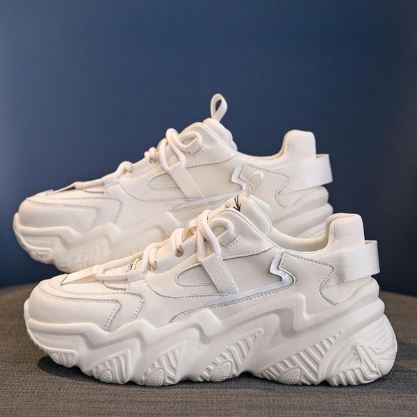 Zapatos De Papá Zapatos De Mujer Primavera Nuevo Super Caliente Combinable Casual Deportivo Moderno Zapatos Blancos Mujer 40 White-image